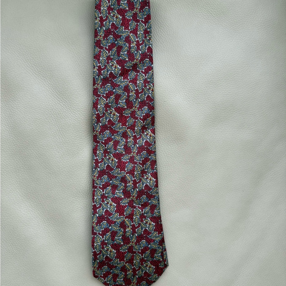 Bottega Veneta Red and Yellow Patterned Tie - Picture 3 of 3